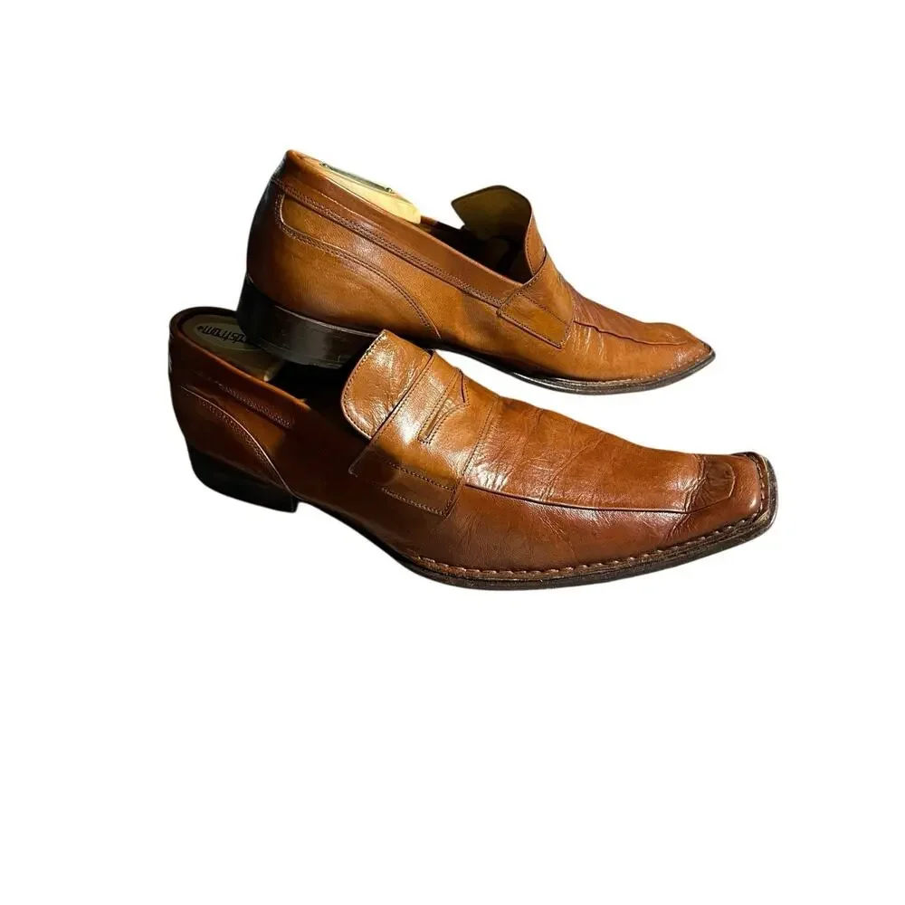 Antonio Fagnani Shoes Brown Leather Loafers Formal Dress EU44/US11 Made in Italy